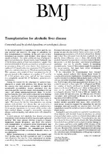 Transplantation for alcoholic liver disease - NCBI