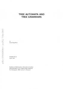 TREE AUTOMATA AND TREE GRAMMARS arXiv:1510.02036v1 [cs ...