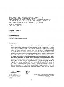 TROUBLING GENDER EQUALITY: REVISITING GENDER EQUALITY ...