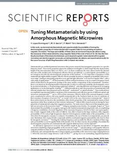 Tuning Metamaterials by using Amorphous Magnetic Microwires