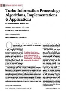 Turbo-Information Processing: Algorithms ... - IEEE Xplore