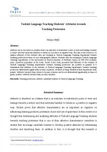 Turkish Language Teaching Students' Attitudes towards ... - Iojes.net