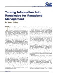 Turning Information Into Knowledge for Rangeland ... - BioOne
