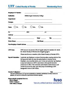 UFF Membership Form