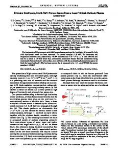 Ultralow Emittance, Multi-MeV Proton Beams from ... - APS Link Manager