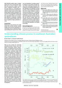 Understanding climate proxies in southwest-Australian speleothems