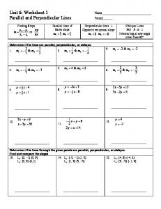 Unit 6: Worksheet 1 Parallel and Perpendicular Lines - Walking in ...