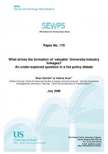 University-Industry linkages? - University of Sussex
