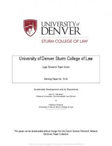 University of Denver Sturm College of Law - SSRN papers