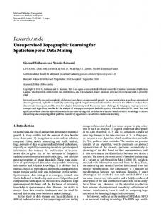 Unsupervised Topographic Learning for Spatiotemporal Data Mining