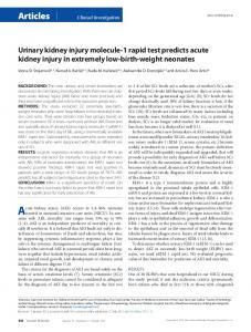 Urinary kidney injury molecule-1 rapid test predicts acute ... - Nature