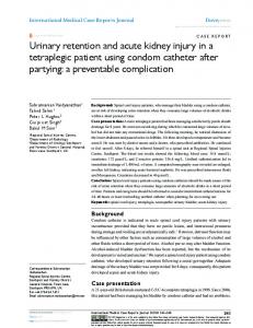 Urinary retention and acute kidney injury in a ... - Semantic Scholar