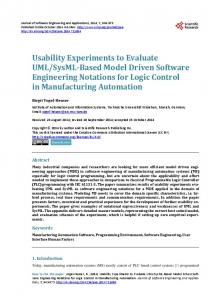 Usability Experiments to Evaluate UML/SysML-Based Model Driven ...