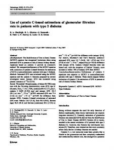 Use of cystatin C-based estimations of glomerular ... - Springer Link