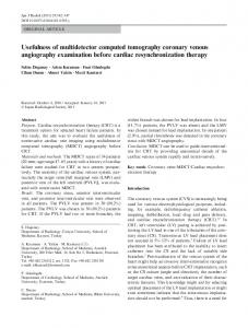 Usefulness of multidetector computed tomography ... - Springer Link