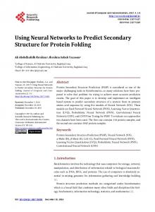 Using Neural Networks to Predict Secondary