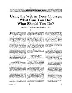 Using the web in your courses: What can you do? What should you ...