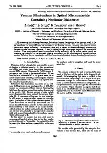 Vacuum Fluctuations in Optical Metamaterials Containing Nonlinear ...