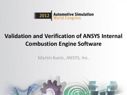 Validation and Verification of ANSYS Internal ...