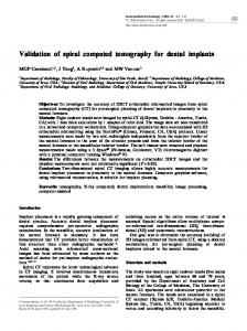 Validation of spiral computed tomography for dental ... - BIR Publications