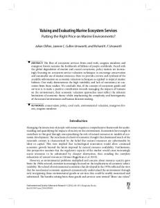 Valuing and Evaluating Marine Ecosystem Services