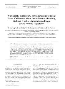 Variability in mercury concentrations of great skuas ... - Inter Research