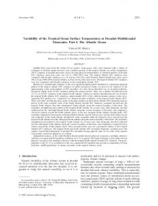 Variability of the Tropical Ocean Surface Temperatures at Decadal ...
