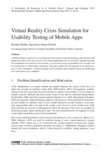 Virtual Reality Crisis Simulation for Usability Testing of Mobile Apps