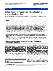 Virtual reality in neurologic rehabilitation of spatial ... - BioMedSearch