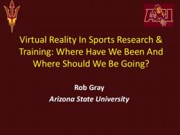Virtual Reality In Sports Research & Training