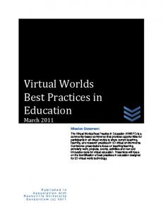Virtual Worlds Best Practices in Education