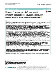 Vitamin D levels and deficiency with different ... - BMC Public Health