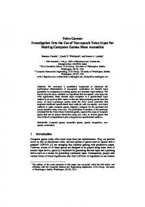 Voice Games: Investigation Into the Use of Non ... - Semantic Scholar