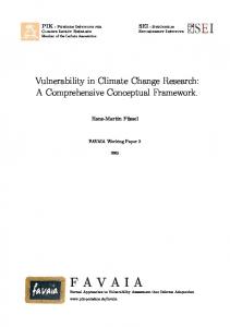 Vulnerability in Climate Change Research - CiteSeerX
