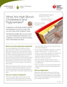 What Are High Blood Cholesterol and Triglycerides?