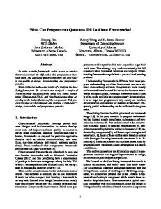 What Can Programmer Questions Tell Us About Frameworks?