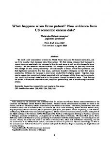 What happens when firms patent? New evidence from US ... - CiteSeerX