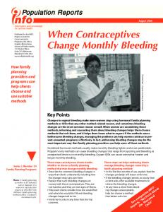 When Contraceptives Change Monthly Bleeding - K4Health
