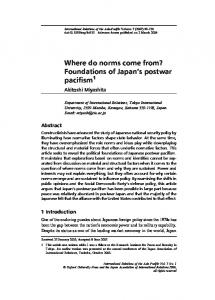 Where do norms come from? Foundations of Japan's ... - CiteSeerX