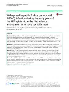Widespread hepatitis B virus genotype G (HBV-G) - Semantic Scholar
