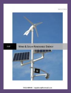 Wind & Solar Renewable Energy